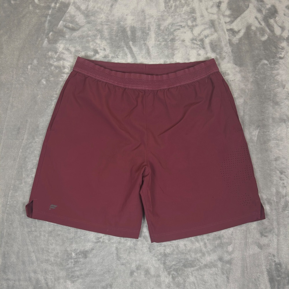 Fabletics Training Shorts Mens L Burgundy 7" Inseam Lined Athletic Gym Run